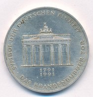 Németország 1991A 10M Ag 'Német Egység - 200 éves A Brandenburgi Kapu' T:1-,2
Germany 1991A 10 Mark Ag 'German Unity - 2 - Zonder Classificatie