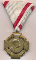 1908. 'Katonai Jubileumi Kereszt' Aranyozott Br Kitüntetés Mellszalagon T:2- Ph. 
Hungary 1908. 'Diamond Jubilee Cross F - Sonstige & Ohne Zuordnung