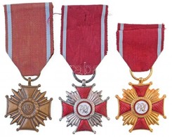 Lengyelország 1960-1992. 'Lengyel Népköztársaság Érdemkereszt Arany, Ezüst és Bronz Fokozata' (3xklf) Kitüntetés Mellsza - Other & Unclassified