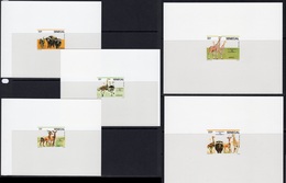 Senegal 1986, Girafes, Bufaloes, Ostriches, 5Deluxe  Block - Straussen- Und Laufvögel