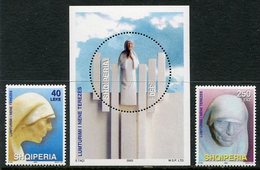 ALBANIA 2003 Beatification Of Mother Teresa Set + Block MNH / **.  Michel 2958-59 Block 149 - Albanie