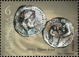 REPUBLIC OF MACEDONIA, 2002, STAMPS, MICHEL 245/248 - COINS  ** - Archäologie