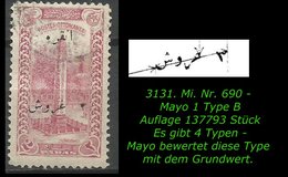 EARLY OTTOMAN SPECIALIZED FOR SPECIALIST, SEE...Mi. Nr. 690 - Mayo 1 B In Gebraucht - 1920-21 Kleinasien