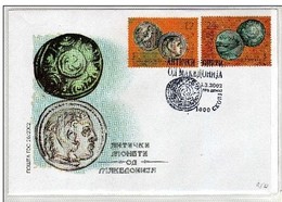 REPUBLIC OF MACEDONIA, 2002, STAMPS, MICHEL 245/248 - COINS  ** - Archäologie