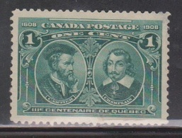 CANADA Scott # 97 MH - Cartier & Champlain Faults On Back CV $30.00 - Neufs