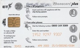 REINO UNIDO. Phonecard Plus – 1st.Issue:Platinum. &10. PPL007B. (685). - Sonstige & Ohne Zuordnung