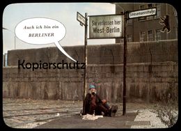 POSTKARTE BERLIN STRESEMANNSTRASSE ICH BIN EIN BERLINER MAUER OBDACHLOSER Clochard Homeless Steet Person Le Mur The Wall - Muro De Berlin