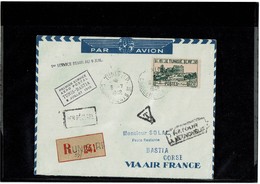 LCTN59/LE/2 - TUNISIE LETTRE AVION TUNIS / BASTIA 6/7/1948 - Aéreo