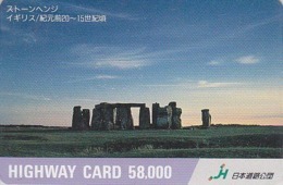 Carte JAPON - Archéologie Préhistoire Menhir - Site STONEHENGE & SUNSET / England Rel JAPAN Highway Card - HW 54 - Landschaften