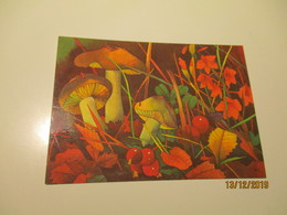 RUSSIA USSR ESTONIA  MUSHROOMS BY ARTIST LUKK   , POSTCARD   , O - Funghi