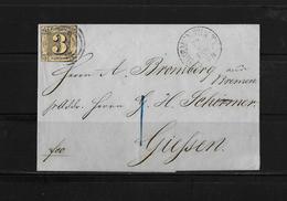 1860 ALTDEUTSCHLAND THURN & TAXIS → Franco Faltbrief-Hülle Bremen Nach Giessen - Lettres & Documents