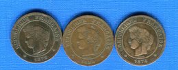 5 Cents  1872 K +1874 A +1894 A - C. 5 Centimes