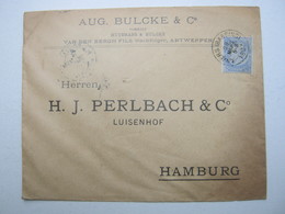 1897 , Anvers , Perfore   A  B & C  , Lettre A Allemagne - 1863-09