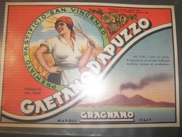 FOGLIO PUBBLICITARIO PASTA GRAGNANO DITTA GAETANO D'APUZZO 19X14 - Plaques En Carton