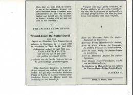 Dp 8996 - EMIEL DE SUTTER DAVID - OESELGEM 1870 + TIELT 1958 - Devotion Images