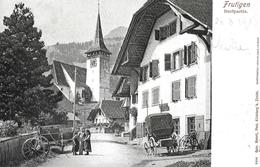 FRUTIGEN → Dorfpartie Bei Der Kirche Mit Kutsche Und Spielenden Kindern Anno 1903   ►RAR◄ - Frutigen