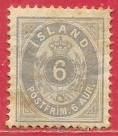 Islande N°7B 6a Gris (dentelé 12,5) 1876 * - Nuovi