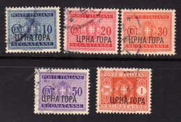 MONTENEGRO 1941 SEGNATASSE SOPRASTAMPATI D'ITALIA POSTAGE DUE SERIE COMPLETA COMPLETE SET USATA USED OBLITERE' - Montenegro