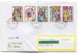 VATICAN 1999. POPE JOHN PAUL II,  57045  MNH , REGISTERED COVER - Covers & Documents