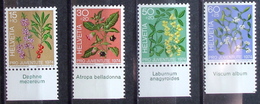 Schweiz Suisse Pro Juventute 1974: Zu 248-251 Mi 1042-45 Yv 972-975 ** MNH + TAB Latinum (SBK CHF 7.40) - Toxic Plants