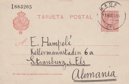 Espagne Entier Postal Pour L'Allemagne 1909 - 1850-1931