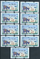 MACAU 2015 ZODIAC YEAR OF THE GOAT ATM LABELS SET OF 9 FROM NAGLER N104 MACHINES - Automatenmarken