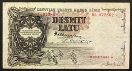 Lettonia Latvia  10 Lati 1939 Pick#29d Lotto 3057 - Letonia