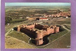 66 LE CHATEAU-FORT  DE SALSES Vu Du Ciel Flamme Au Dos - Salses