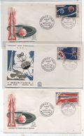 Mauretania SPACE SATELLITE FRENCH LAUNCH 1st 3x FDC 1966 - Africa