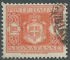 1945 LUOGOTENENZA SEGNATASSE USATO 1 LIRA RUOTA - RB31-9 - Postage Due