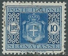 1945 LUOGOTENENZA SEGNATASSE USATO 10 LIRE RUOTA - RB31-9 - Postage Due