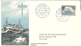 Greenland 1958 Fight Against Tuberculosis. Michel Number. 34 With The Imprint Of A Lorraine Cross And A New Inscription - Cartas