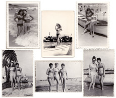 ROMANIA : SEXY BAIGNEUSE - BORD De MER NOIRE / SEXY BATHING WOMAN - BLACK SEA - 6 REAL PHOTOGRAPHS ! ~ 1970 (ad445) - Fotografie