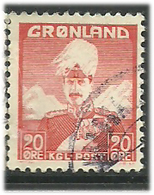 Greenland 1946 King Christian X, King Of Denmark, 20 øre Red;Mi 26,Cancelled(o) - Gebraucht