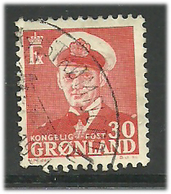 Greenland 1959 King Christian X, King Of Denmark, 50 øre Red, Mi 44,Cancelled(o) - Oblitérés