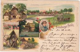Germany Deutschland 1900 Gruss Aus Der Luneburger Heide, Litho - Fallingbostel