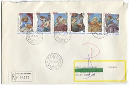 VATICAN 1998. 1246 - 1251 MNH , REGISTERED LARGE COVER - Storia Postale