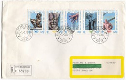 VATICAN 1996. 1174 - 1178 MNH , OLYMPIC GAMES, REGISTERED LARGE COVER - Covers & Documents
