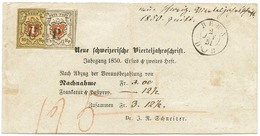 1850 12 ½ Rp. Frankatur ORTS-POST + Rayon II - 1843-1852 Timbres Cantonaux Et  Fédéraux