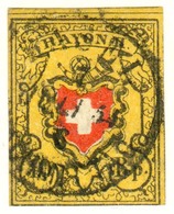 1850 10Rp. Rayon II Mit Rundstempel BASEL - 1843-1852 Timbres Cantonaux Et  Fédéraux