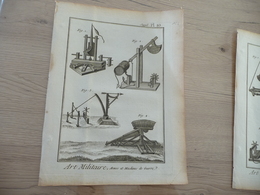 Rare Gravure Estampe Originale Diderot D'Alembert 1778  19.5 X 25.7 Arts Militaire Catapultes Armes Machines - Dokumente