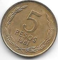 *chile  5 Pesos   1981  Km 217.1 Bu - Chile