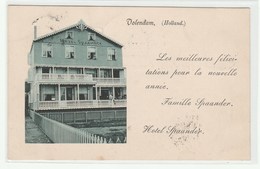 Hollande / Netherlands - VOLENDAM - Hôtel SPAANDER - RARE Cpa Verso Non Divisé1900s - + Timbre Taxe - Volendam