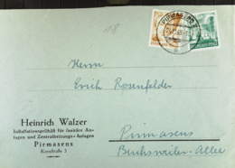 Frz/Bi-Zone: Orts-Brief Mit 8 D.Pf Rheinl-Pfalz In MiF Mit 2 Pf 1. Ausg Vom  24.11.1948 Aus Pirmasens  Knr: R 18, Ua - Zona Francesa