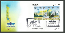 Egypt - 2014 - Rare FDC - Withdrawn - Issued For 1 Day - ( New Suez Canal Project - PANAMA CANAL ) - Strip Of 3 - Brieven En Documenten