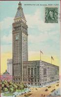 Metropolitan Life Building New York NY United States USA Old Postcard Advertisement Courmettes Optician Lexington Ave. - Manhattan