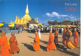 Asie > LAOS VIENTIANE Pha That Luang  (  Timbre Stamp LAOS " Marigold / Bubble Eye Goldfish " " ) - Laos