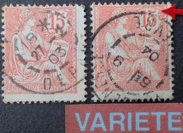 R1631/2153 - 1902 - TYPE MOUCHON - N°125 + 1125a ☉ - VARIETE ➤➤➤ Queue Du 5 Touchant Le Cadre - Used Stamps