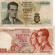 BELGIO-20,50 FRANCS-1964,66 P-138-139 VF+ - 20 Franchi