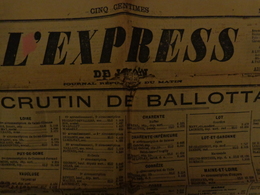 L'express De Lyon -le Srutin De Ballaotage 8 Pages  Mardi 5 Septembre 1895 ?? Sous Reserve Pub Vermorel Etc - 1850 - 1899